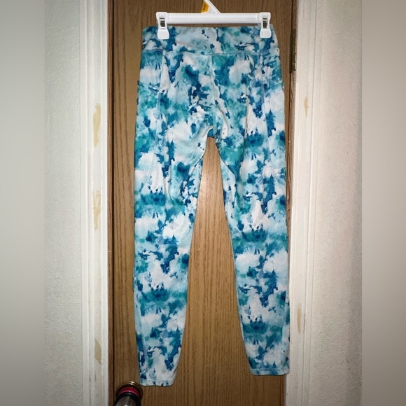 Guc blue tie dye yoga pants with pockets sz10/ 12 - Picture 2 of 4
